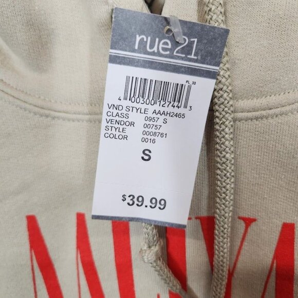 Aaliyah Graphic Drawstring Hoodie in Sand - Size Small - Picture 7 of 8